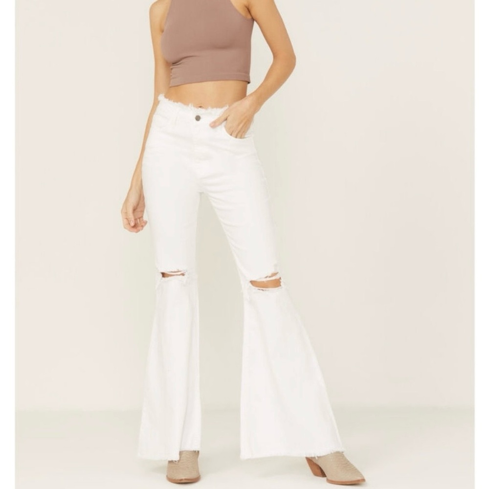 Cello White Flare Denim Jeans Size 7